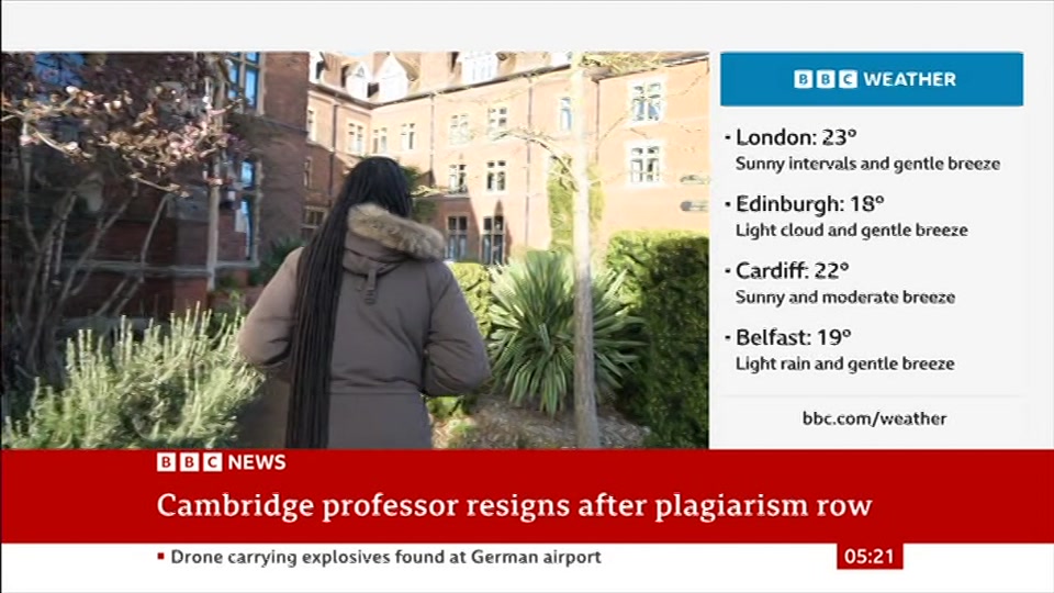 Still from BBC News at 21:00