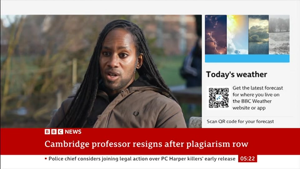 Broadcast still at 22m. BBC NEWS, BBC News, 6 August 2026.