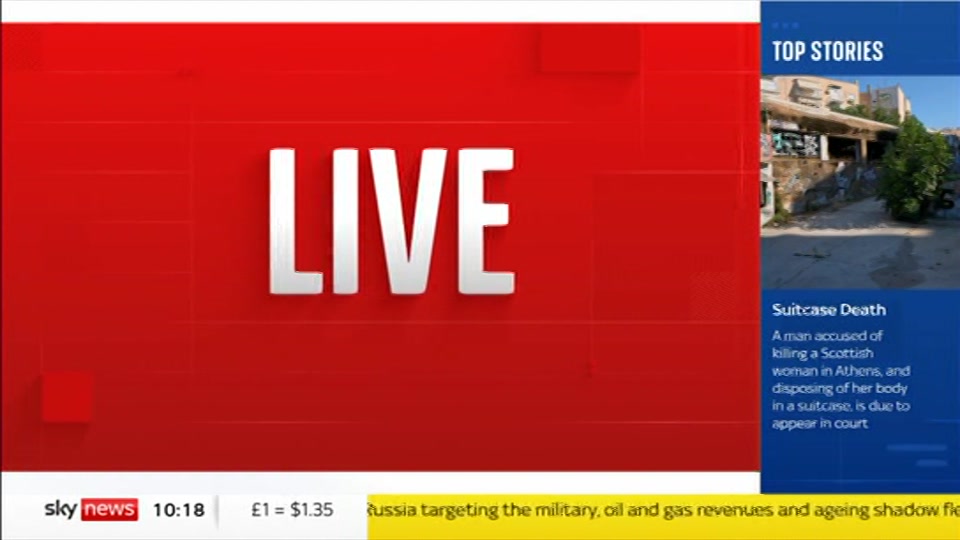 Broadcast still at 18m. Sky News, Sky News Today with Gareth Barlow, 6 August 2026.