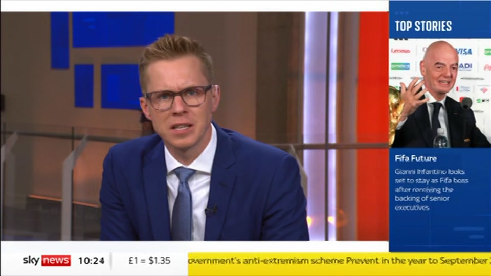 Broadcast still at 24m. Sky News, Sky News Today with Gareth Barlow, 6 August 2026.