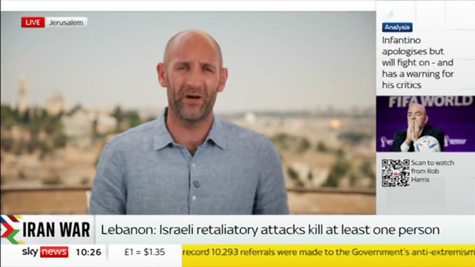 Broadcast still at 26m. Sky News, Sky News Today with Gareth Barlow, 6 August 2026.