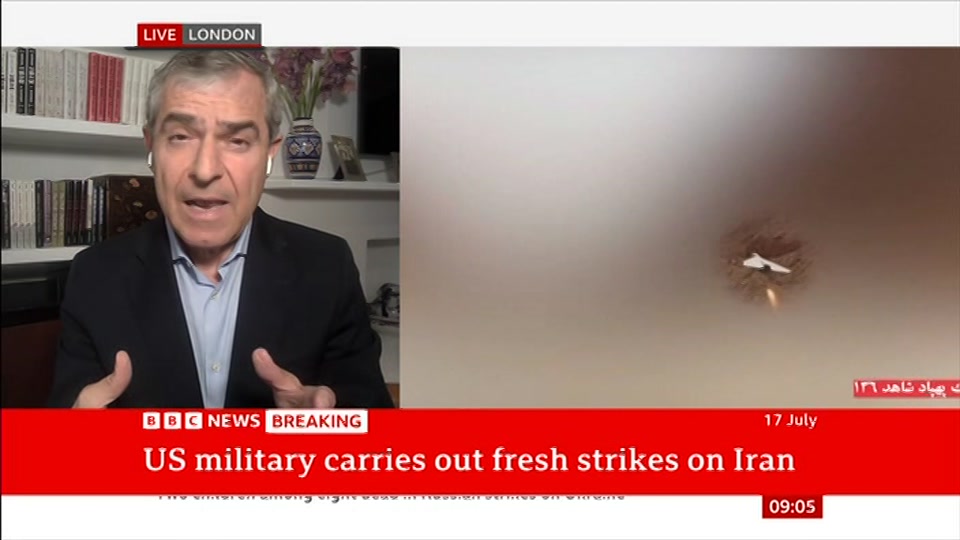 Broadcast still at 5m. BBC NEWS, BBC News, 30 July 2026.