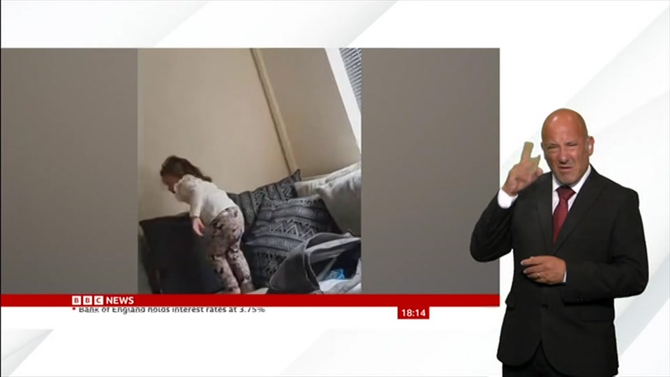 Broadcast still at 14m. BBC NEWS, Signed: BBC News at Six, 30 July 2026.