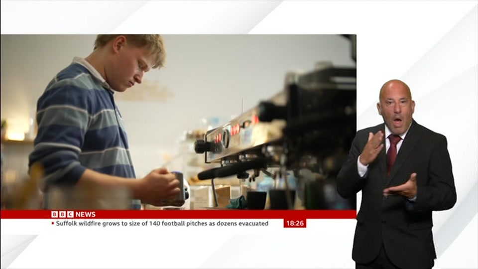 Broadcast still at 26m. BBC NEWS, Signed: BBC News at Six, 30 July 2026.