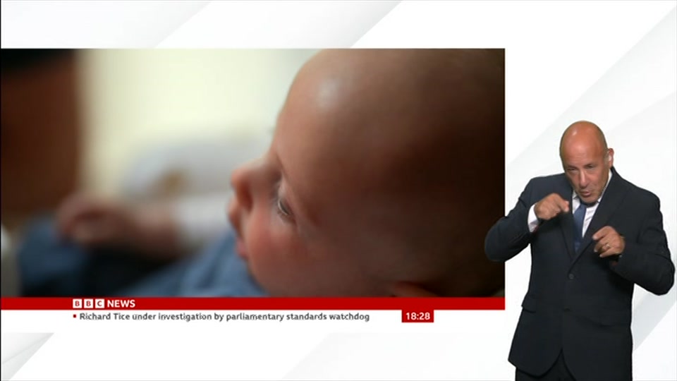 Broadcast still at 28m. BBC NEWS, Signed: BBC News at Six, 3 August 2026.