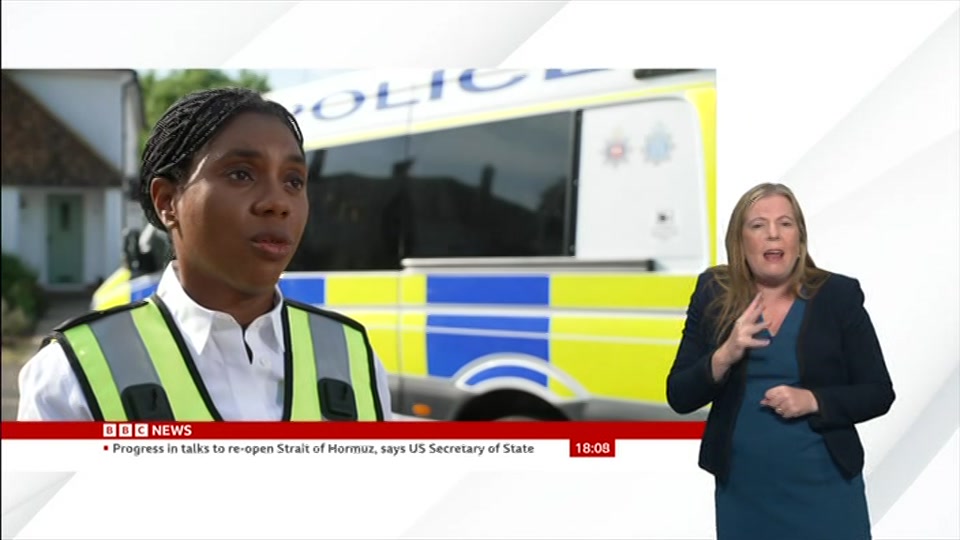 Broadcast still at 8m. BBC NEWS, Signed: BBC News at Six, 4 August 2026.