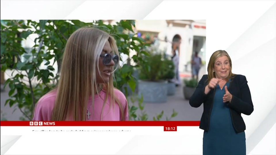 Broadcast still at 12m. BBC NEWS, Signed: BBC News at Six, 4 August 2026.