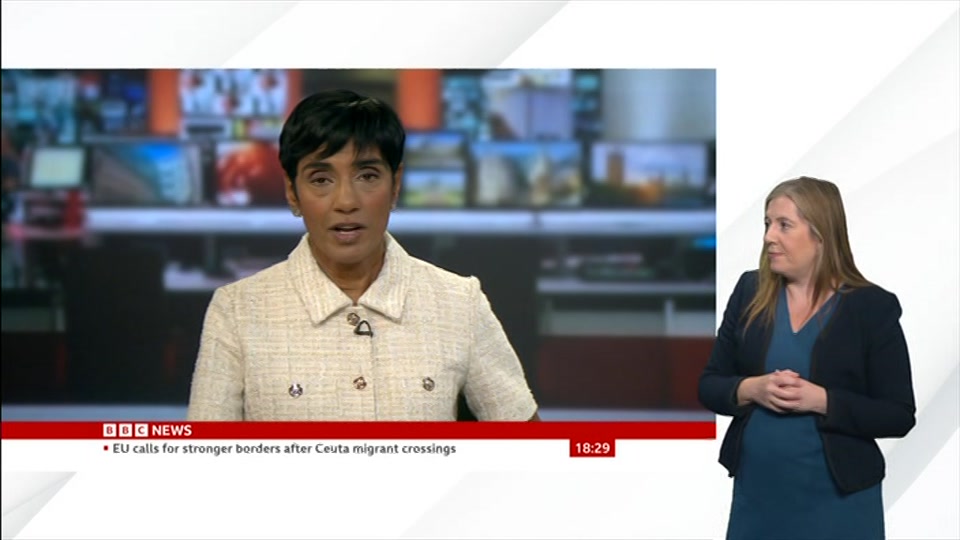 Broadcast still at 29m. BBC NEWS, Signed: BBC News at Six, 4 August 2026.