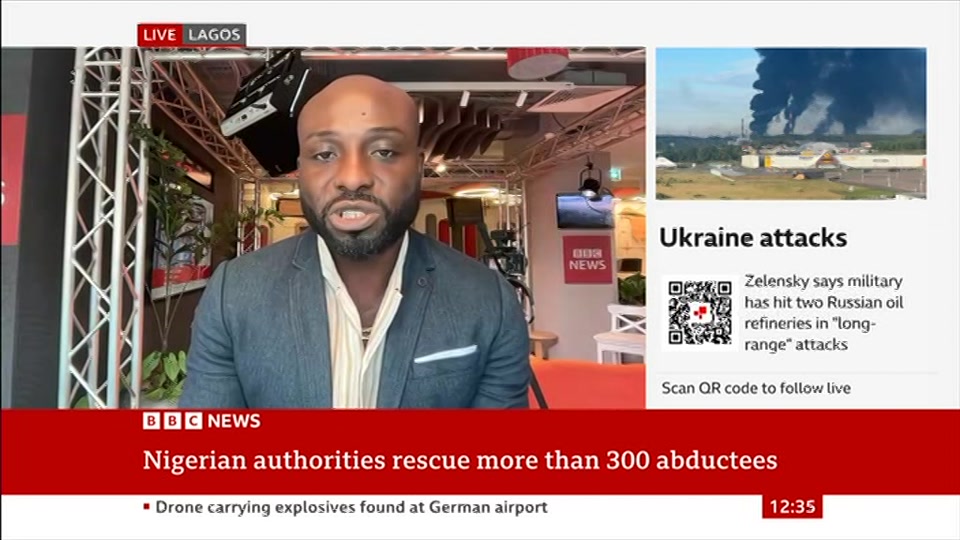 Broadcast still at 5m. BBC NEWS, BBC News Now, 6 August 2026.