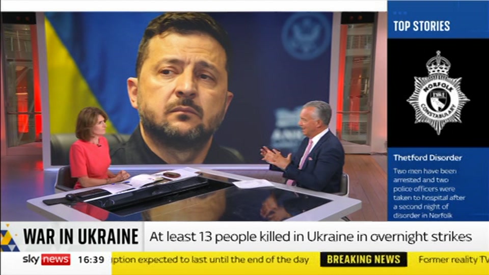 Still from Sky News at 9:00