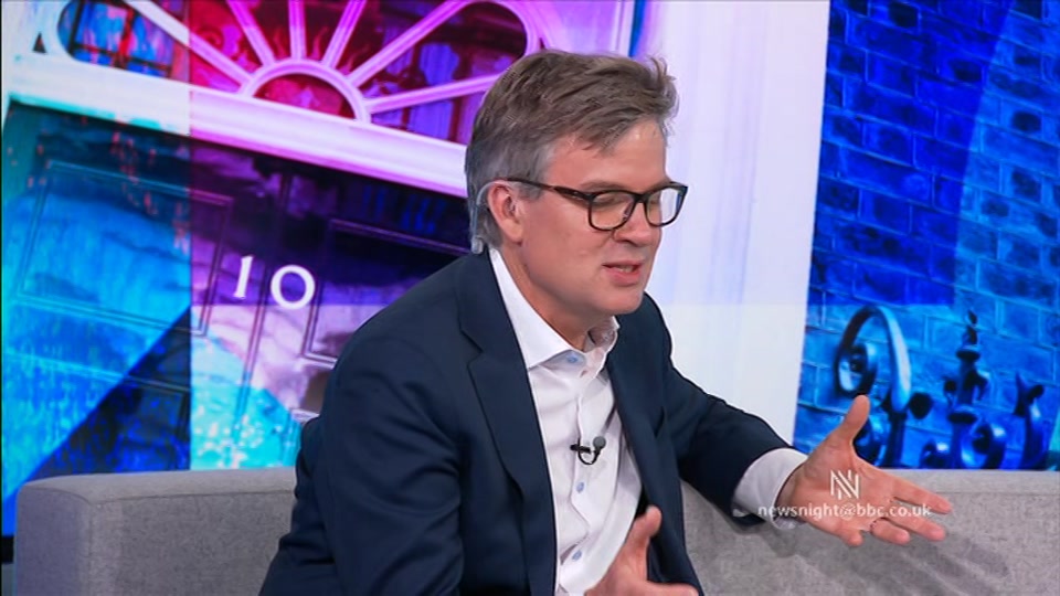 Broadcast still at 8m. BBC TWO, Newsnight, followed by Weather, 2 July 2026.