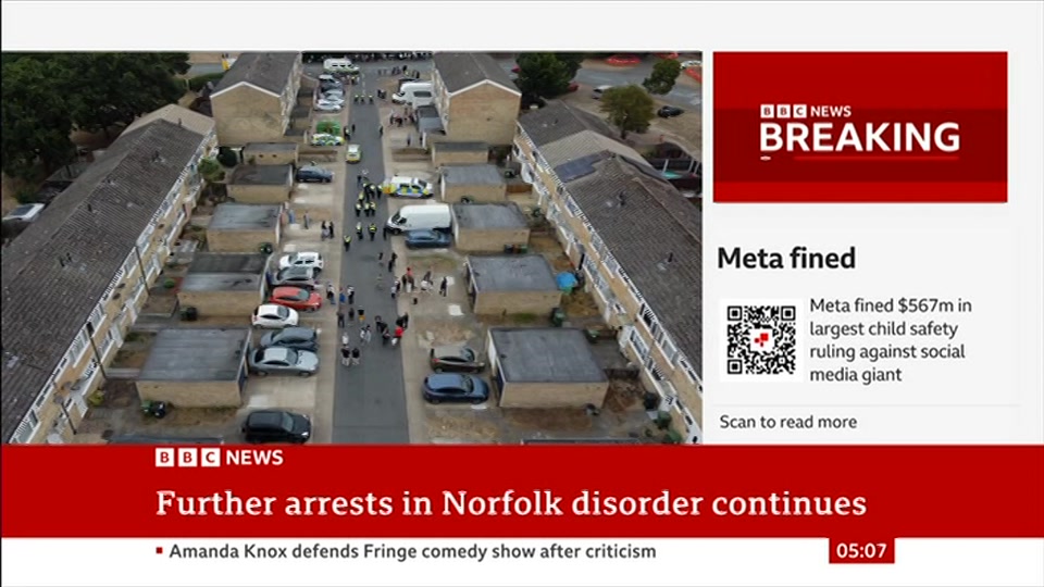 Broadcast still at 7m. BBC NEWS, BBC News, 7 August 2026.