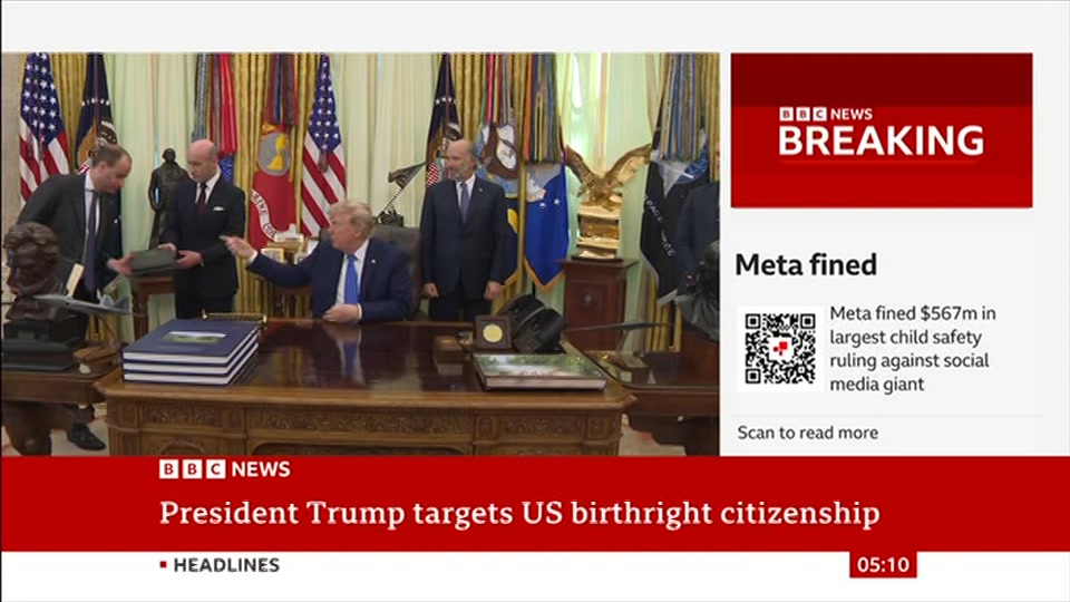 Still from BBC News at 10:00