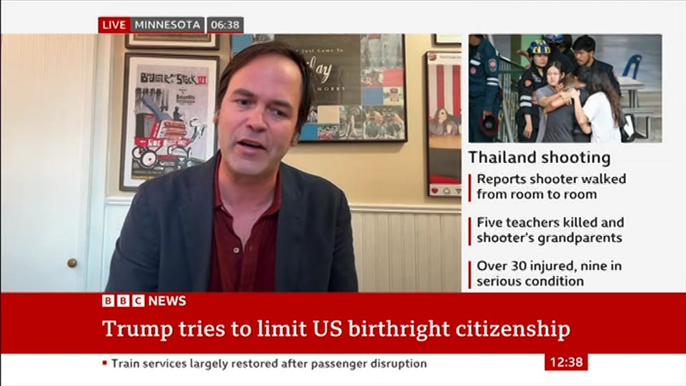 Broadcast still at 8m. BBC NEWS, BBC News Now, 7 August 2026.