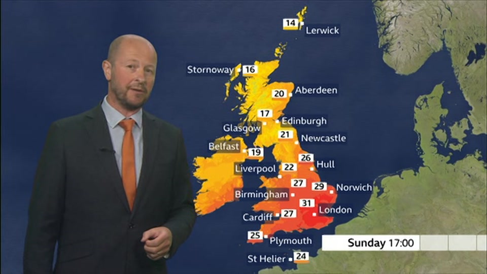 Broadcast still at 32m. BBC ONE West, BBC News and Weather, 7 August 2026.