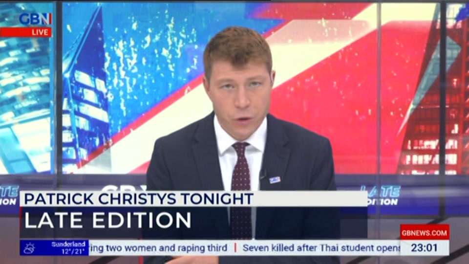 Still from GB News at 1:00