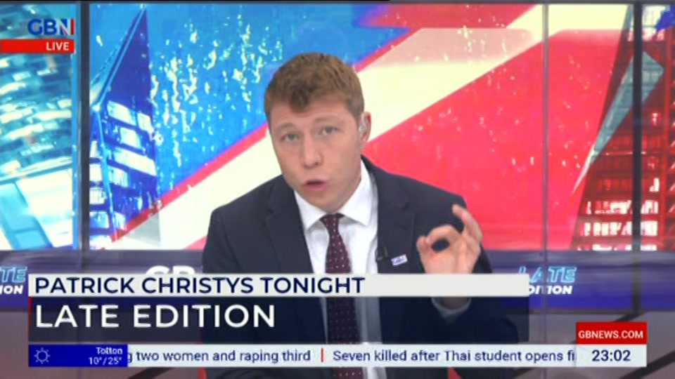 Still from GB News at 2:00