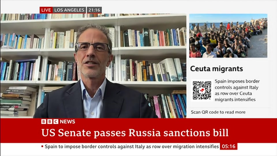Broadcast still at 16m. BBC NEWS, BBC News, 8 August 2026.