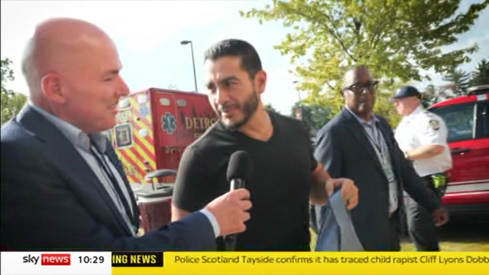 Broadcast still at 29m. Sky News, Sky News Today with Sam Washington, 8 August 2026.