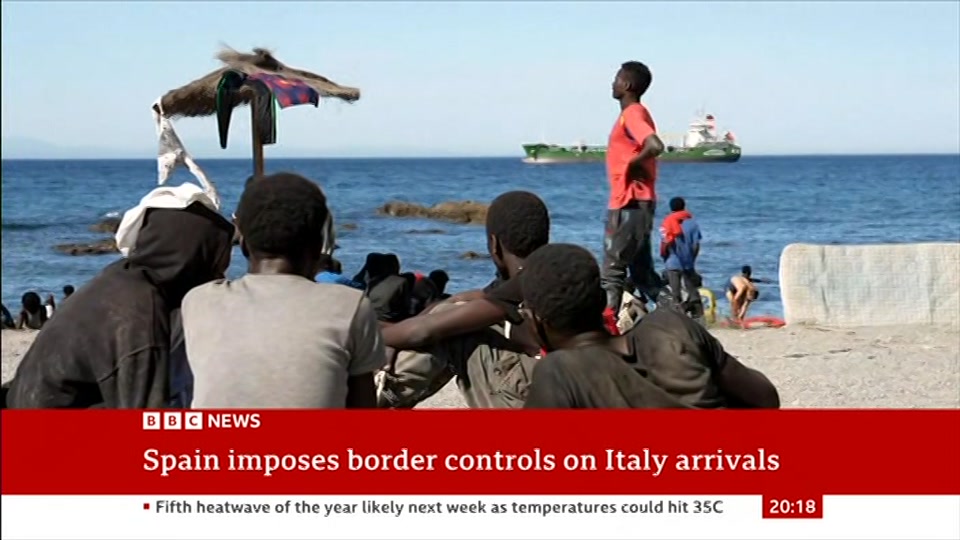 Broadcast still at 18m. BBC NEWS, BBC News, 8 August 2026.