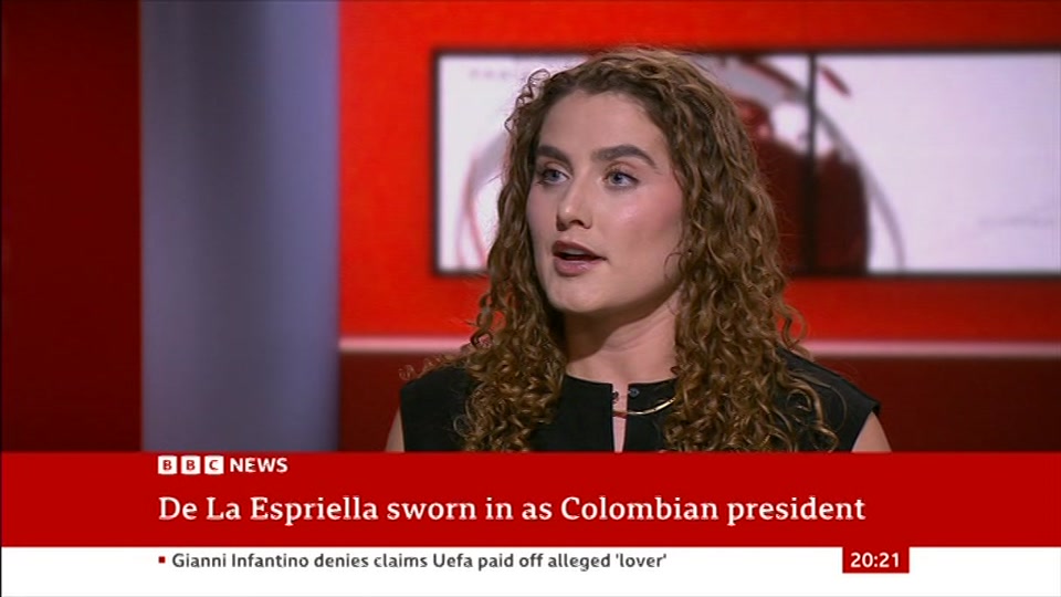 Broadcast still at 21m. BBC NEWS, BBC News, 8 August 2026.