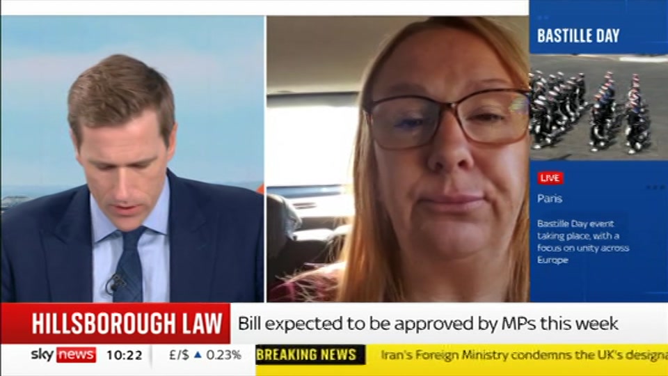 Broadcast still at 22m. Sky News, Sky News Today with Gareth Barlow, 14 July 2026.