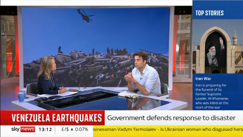 Still from Sky News at 13:00