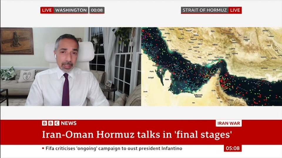Broadcast still at 8m. BBC NEWS, BBC News, 9 August 2026.