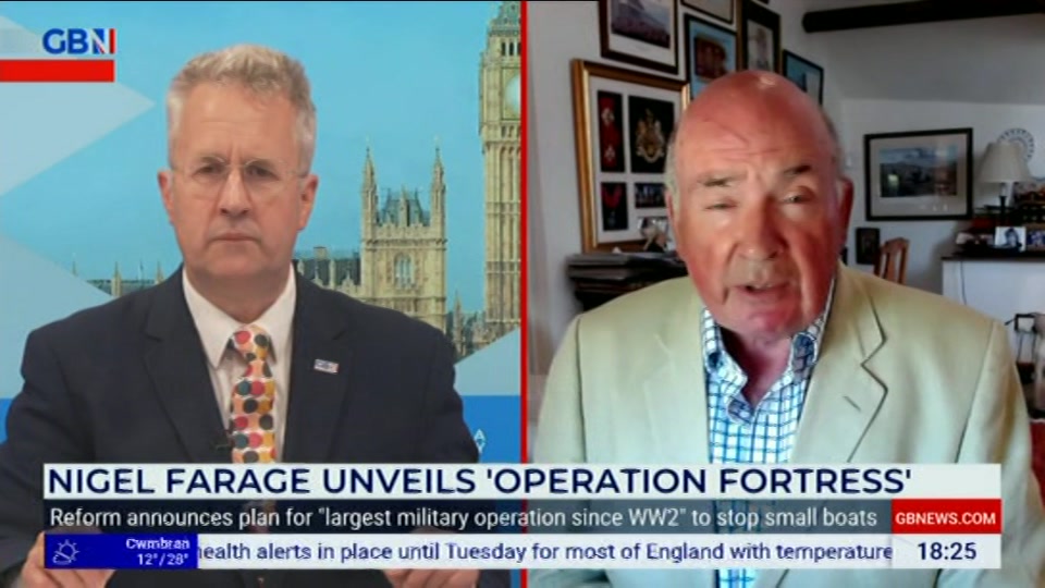 Broadcast still at 25m. GB News, New: The Camilla Tominey Show..., 9 August 2026.