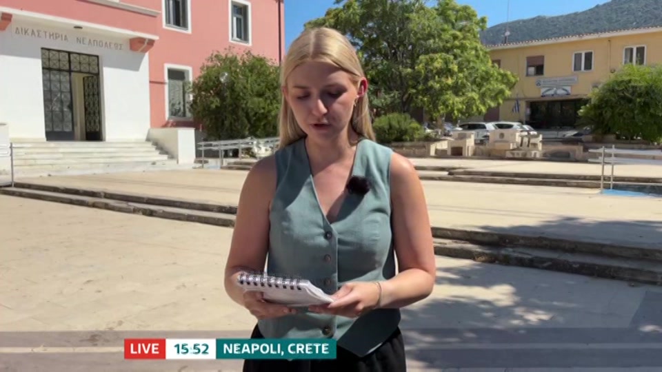 Broadcast still at 8m. ITV1, ITV Lunchtime News, 3 July 2026.
