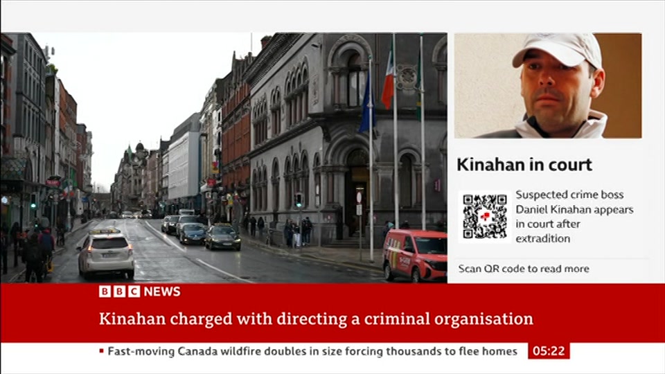 Broadcast still at 22m. BBC NEWS, BBC News, 10 August 2026.