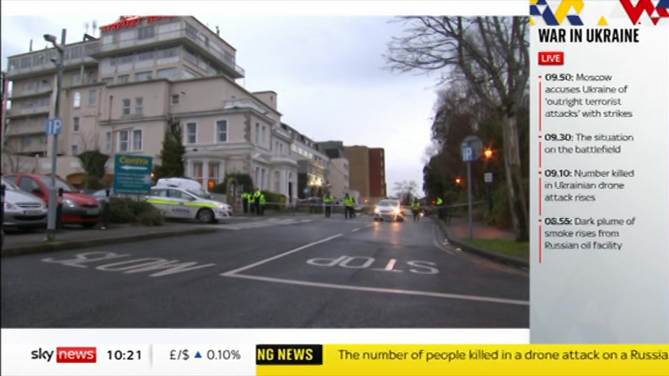 Broadcast still at 21m. Sky News, Sky News Today with Gareth Barlow, 10 August 2026.