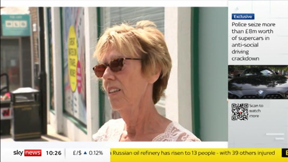 Broadcast still at 26m. Sky News, Sky News Today with Gareth Barlow, 10 August 2026.