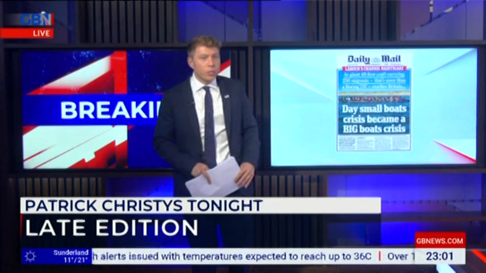 Still from GB News at 1:00