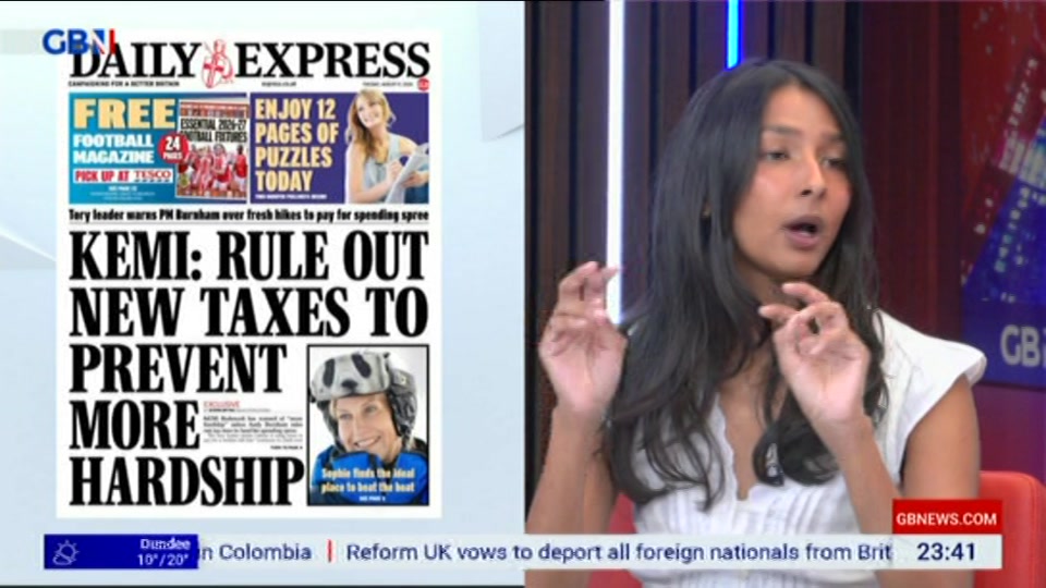 Broadcast still at 41m. GB News, New: Patrick Christys Tonight Late..., 10 August 2026.