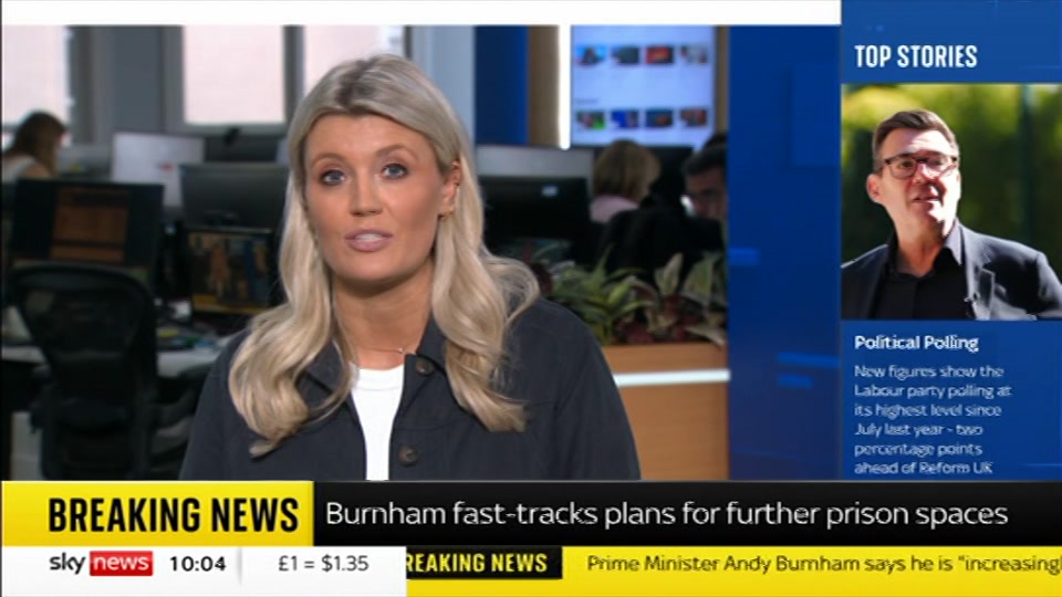 Broadcast still at 4m. Sky News, Sky News Today with Gareth Barlow, 11 August 2026.