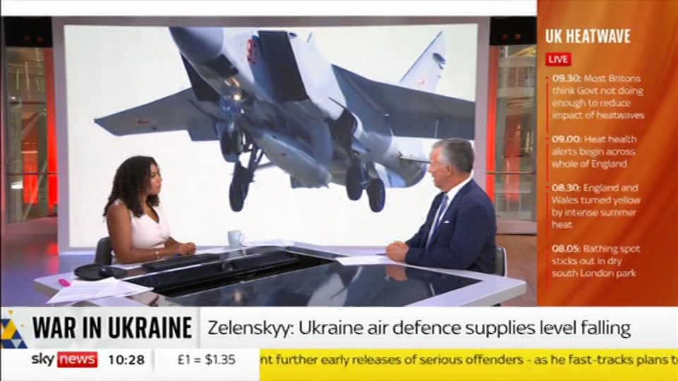 Broadcast still at 28m. Sky News, Sky News Today with Gareth Barlow, 11 August 2026.