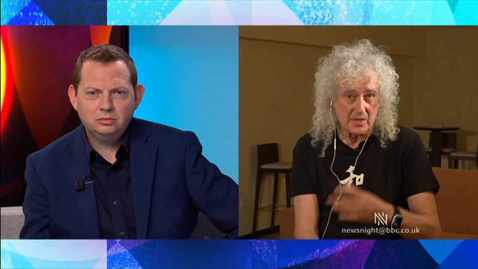 Broadcast still at 19m. BBC TWO, Newsnight, followed by Weather, 11 August 2026.