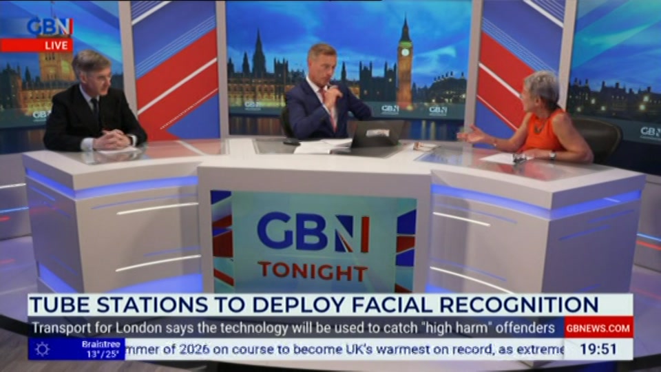 Broadcast still at 51m. GB News, New: GBN Tonight, 11 August 2026.