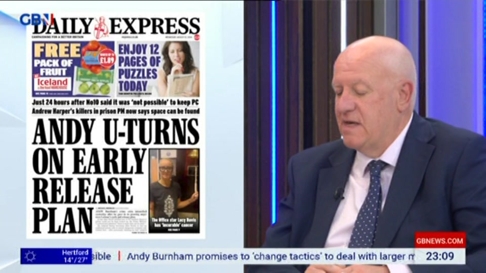 Broadcast still at 9m. GB News, New: Patrick Christys Tonight Late..., 11 August 2026.