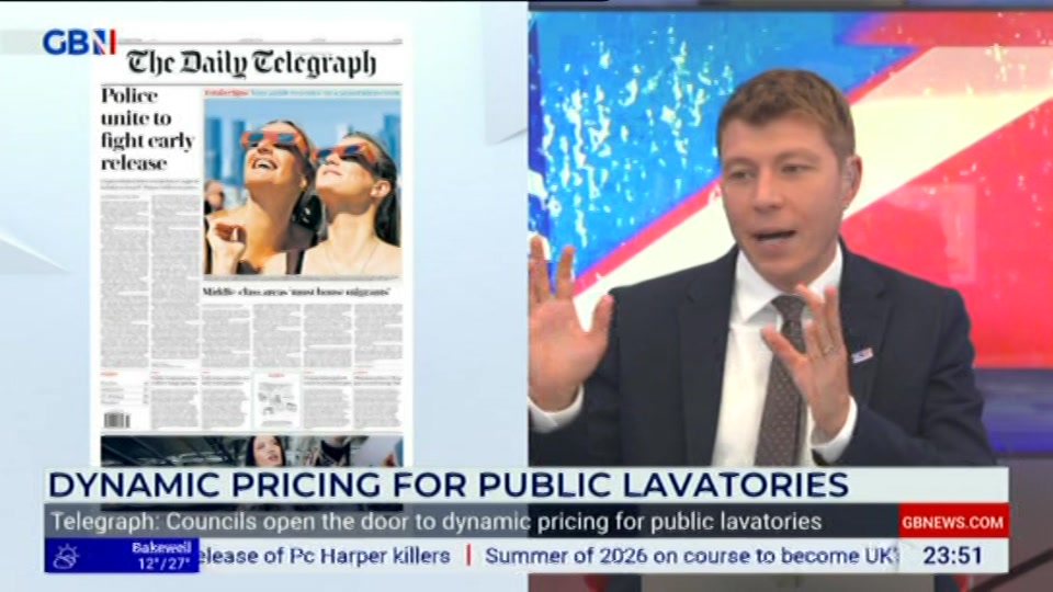 Broadcast still at 51m. GB News, New: Patrick Christys Tonight Late..., 11 August 2026.