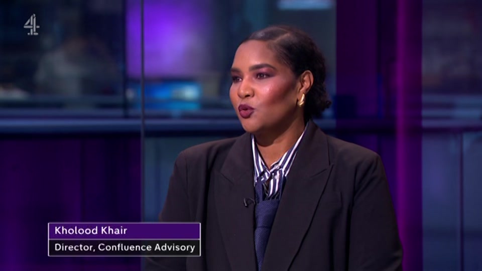 Broadcast still at 43m. Channel 4, Channel 4 News, 3 July 2026.