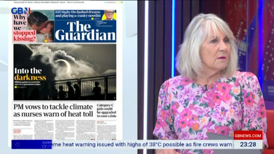 Broadcast still at 28m. GB News, New: Patrick Christys Tonight Late..., 12 August 2026.