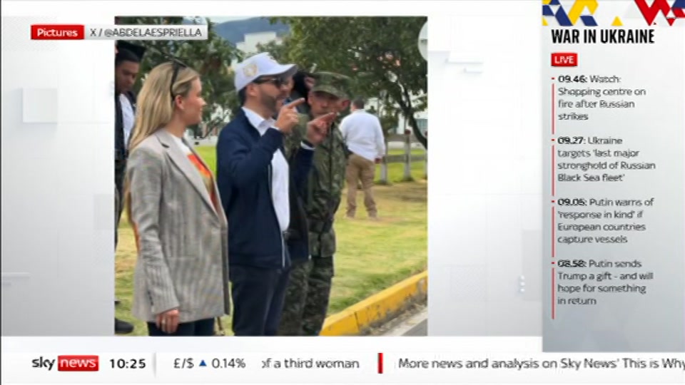 Broadcast still at 25m. Sky News, Sky News Today with Gareth Barlow, 12 August 2026.