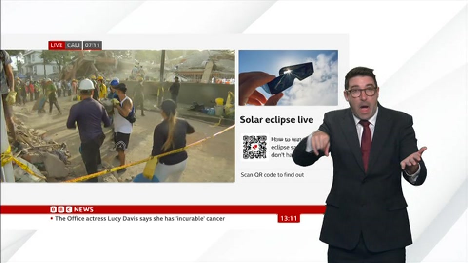 Still from BBC News at 11:00