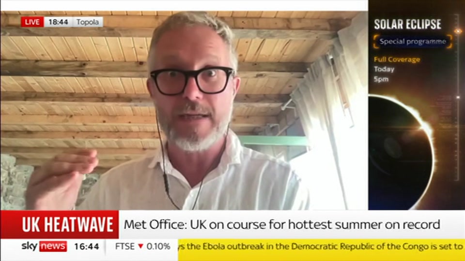Broadcast still at 14m. Sky News, Sky News Today with Jayne Secker, 12 August 2026.