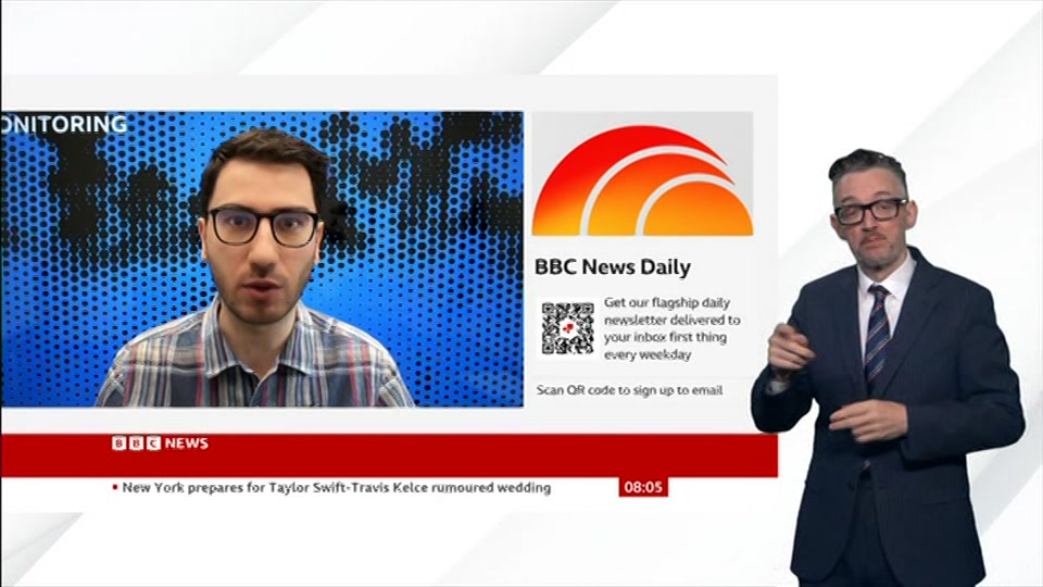 Broadcast still at 6m. BBC NEWS, Signed: BBC News, 3 July 2026.