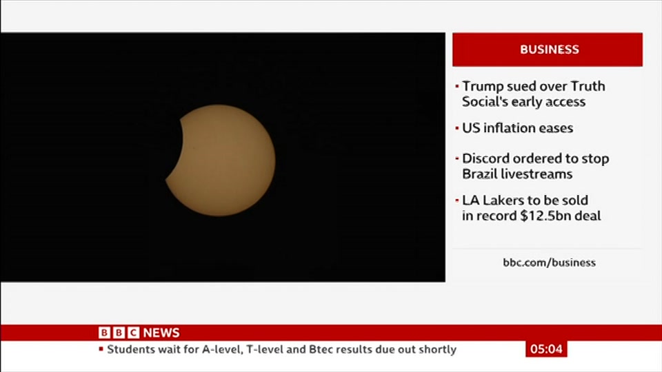 Broadcast still at 4m. BBC NEWS, BBC News, 13 August 2026.