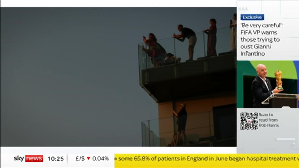 Broadcast still at 25m. Sky News, Sky News Today with Gareth Barlow, 13 August 2026.