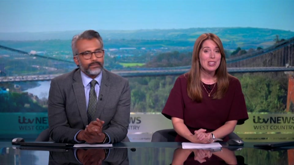 Broadcast still at 14m. ITV1, ITV News West Country, 13 August 2026.